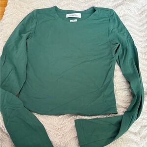 Babaton Green Long Sleeve Cropped Top